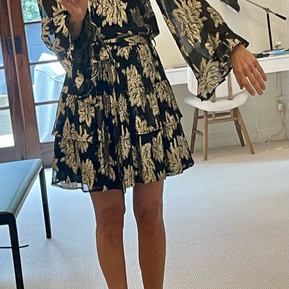 Melissa odabash short metallic tiered dress - Picture 6 of 8